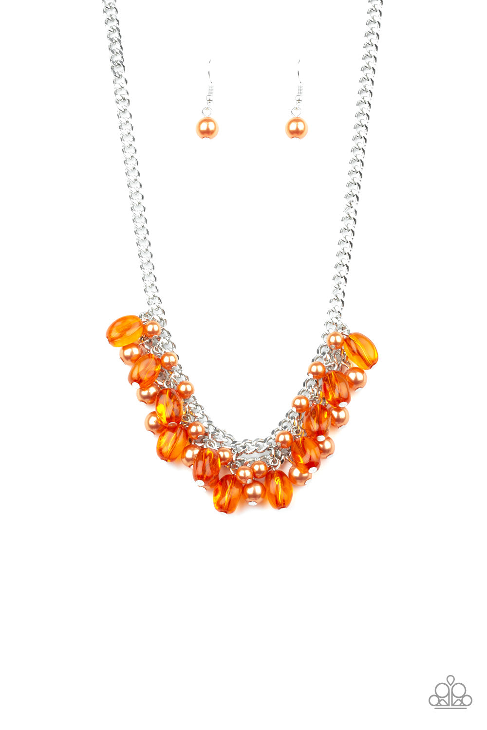 5th Avenue Flirtation Orange Paparazzi Necklaces Cashmere Pink Jewels - Cashmere Pink Jewels & Accessories, Cashmere Pink Jewels & Accessories - Paparazzi