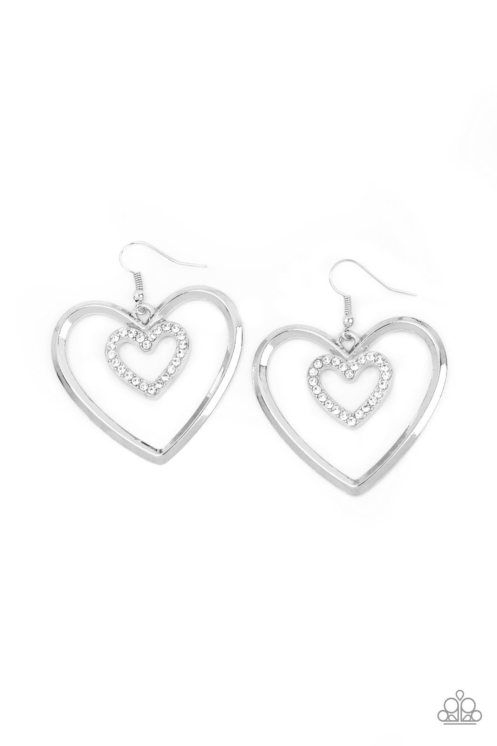 Heart Candy Couture White Paparazzi Earrings Cashmere Pink Jewels - Cashmere Pink Jewels & Accessories, Cashmere Pink Jewels & Accessories - Paparazzi