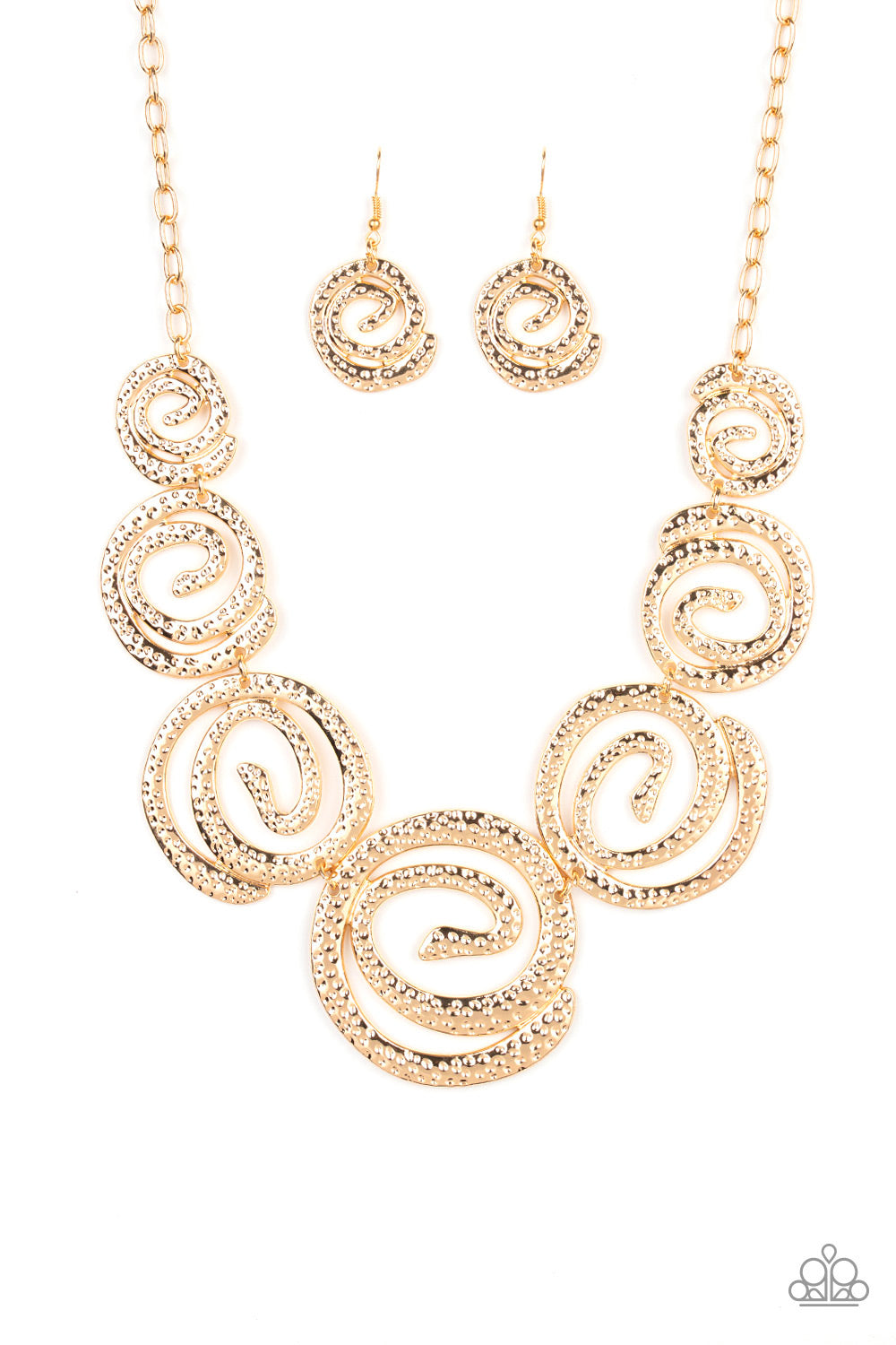 Statement Swirl Gold Paparazzi Necklace Cashmere Pink Jewels