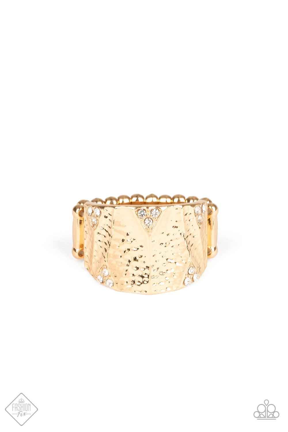 Industrial Indentation Gold Paparazzi Ring Cashmere Pink Jewels - Cashmere Pink Jewels & Accessories, Cashmere Pink Jewels & Accessories - Paparazzi