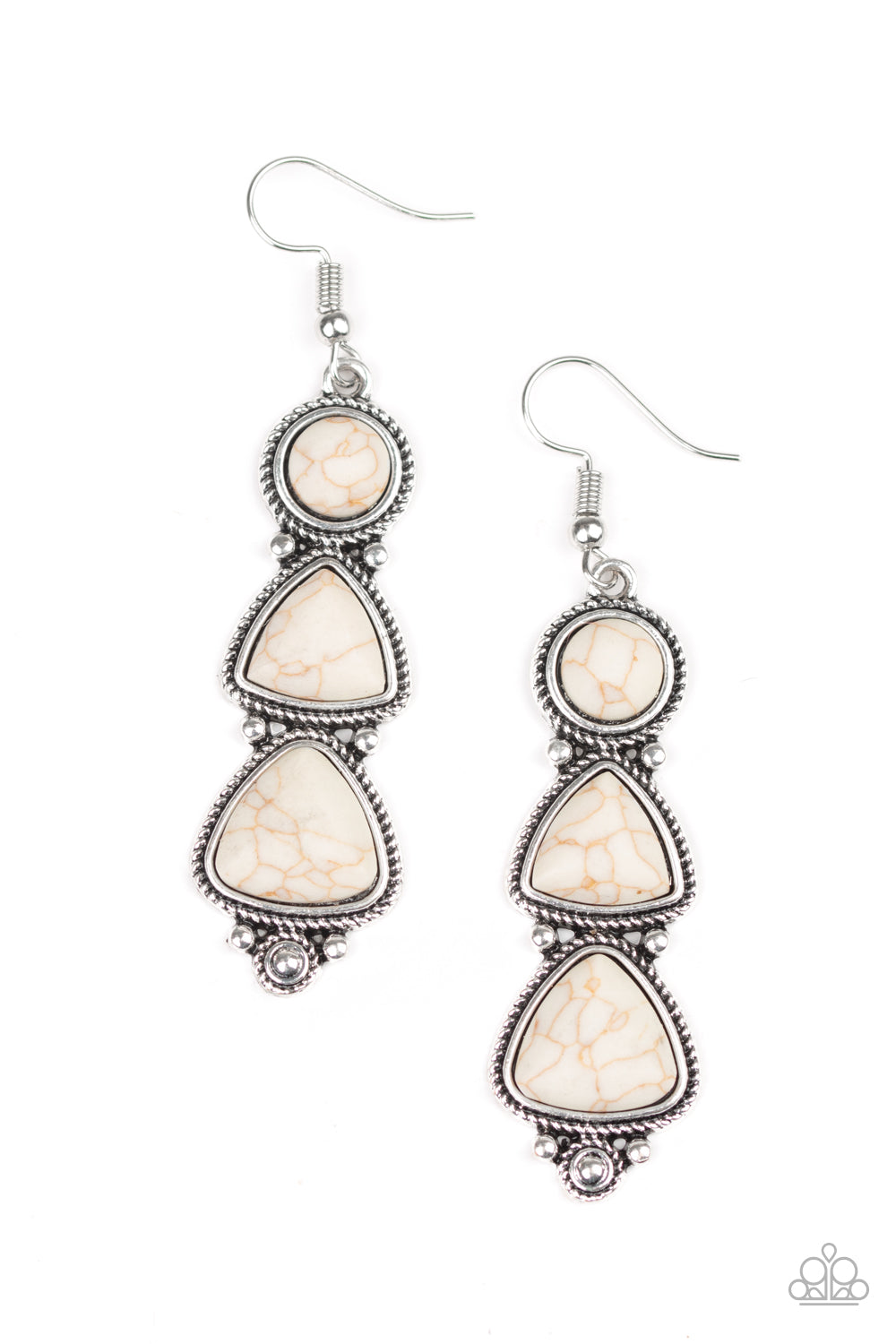 New Frontier White Paparazzi Earring Cashmere Pink Jewels