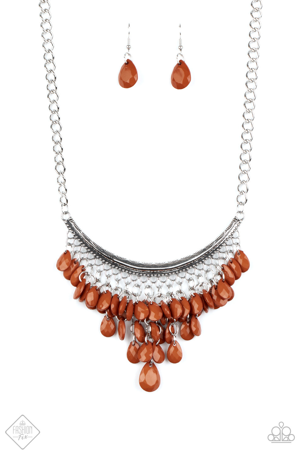 Rio Rainfall Brown Paparazzi Necklace Cashmere Pink Jewels