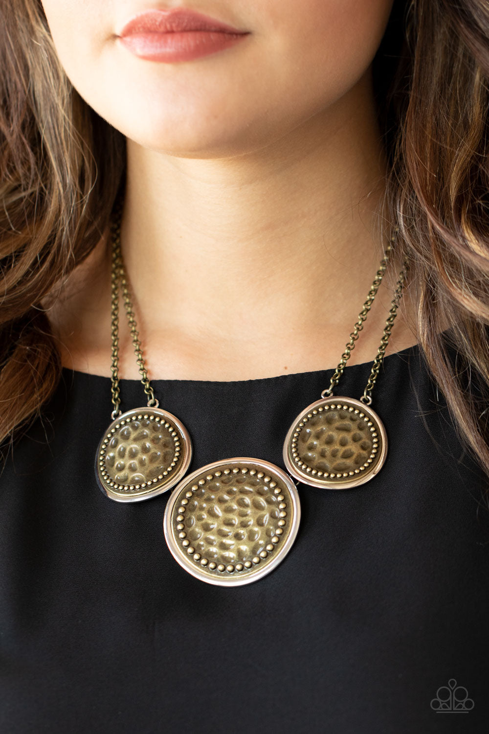 Gladiator Glam Brass Paparazzi Necklace Cashmere Pink Jewels