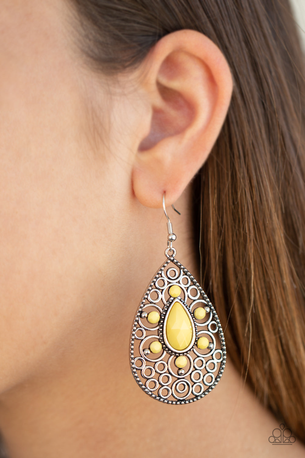 Modern Garden Yellow Paparazzi Earring Cashmere Pink Jewels