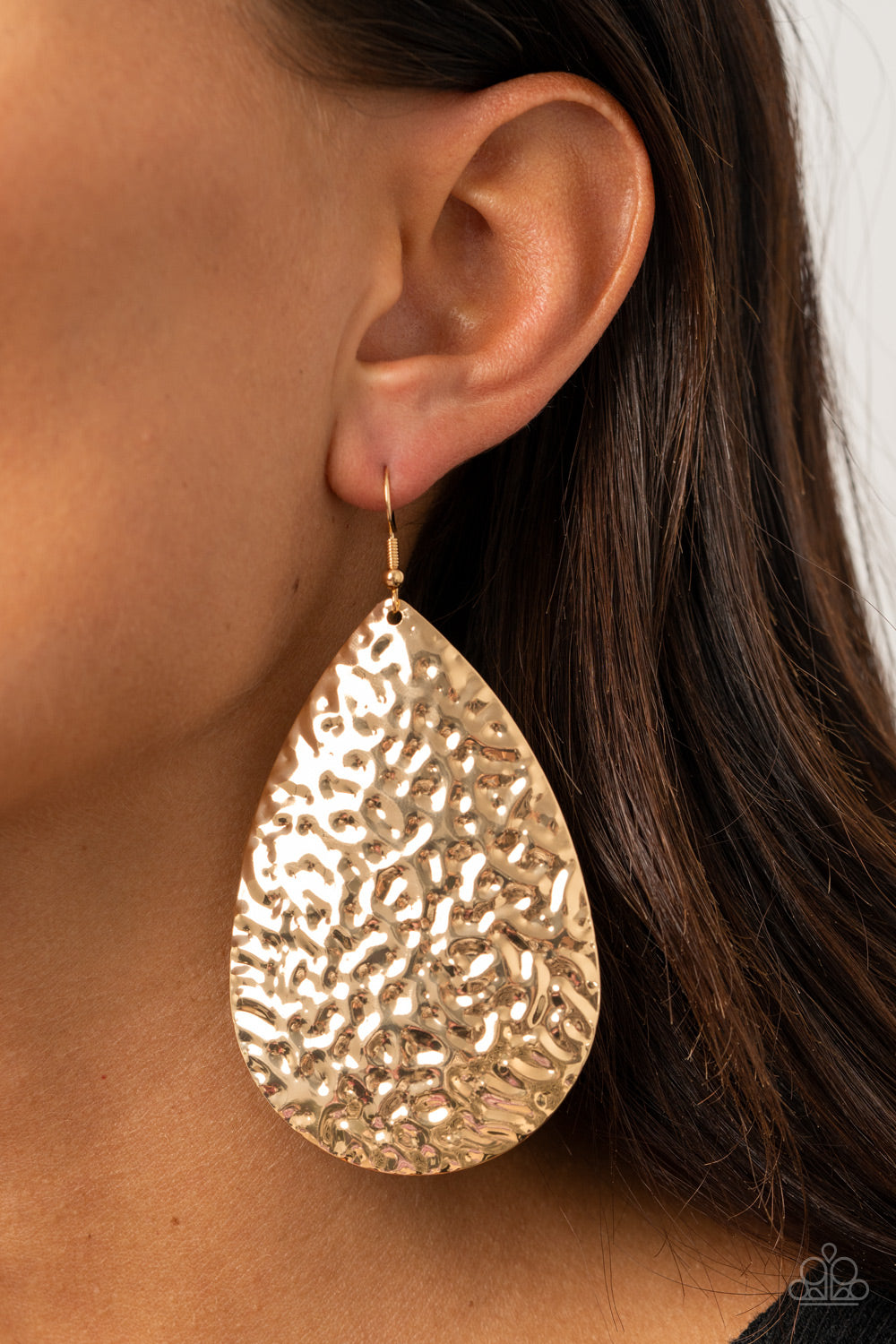 Metallic Mirrors Gold Paparazzi Earring Cashmere Pink Jewels