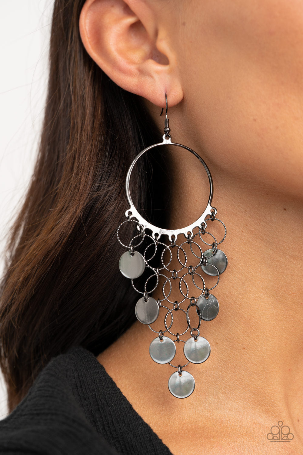 Take a CHIME Out Black Paparazzi Earrings Cashmere Pink Jewels