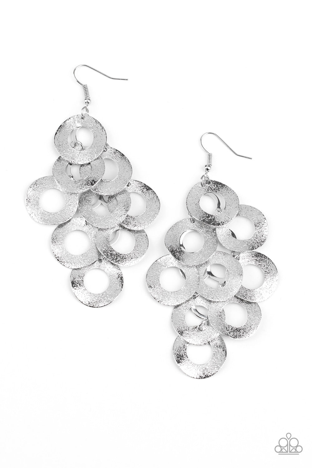 Scattered Shimmer Silver Paparazzi Earring Cashmere Pink Jewels