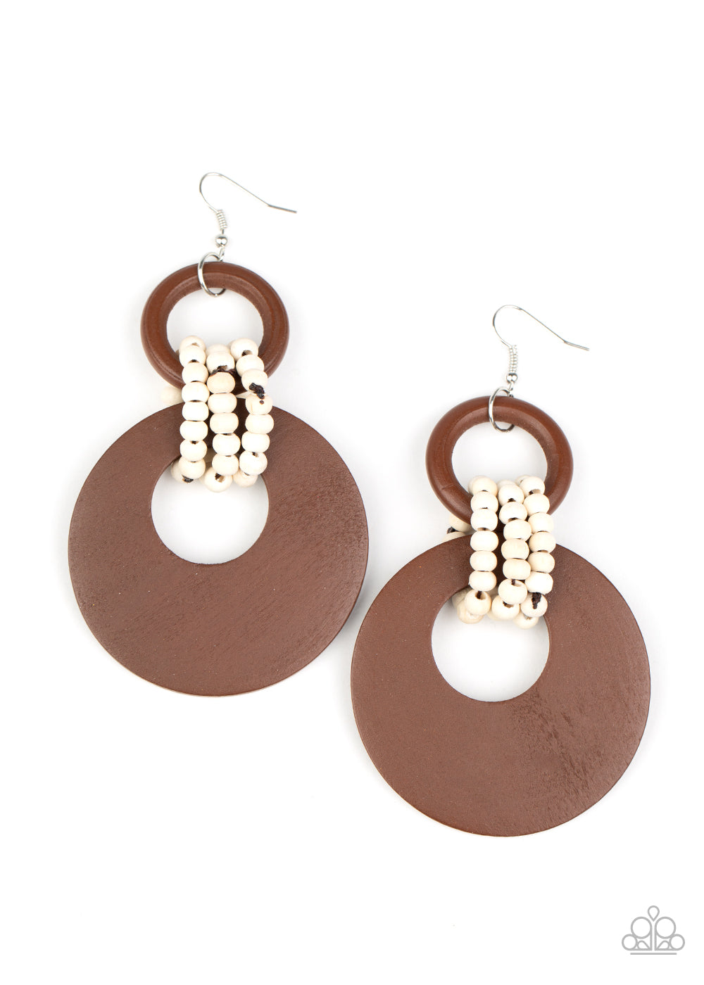 Beach Day Drama Brown Paparazzi Earring Cashmere Pink Jewels