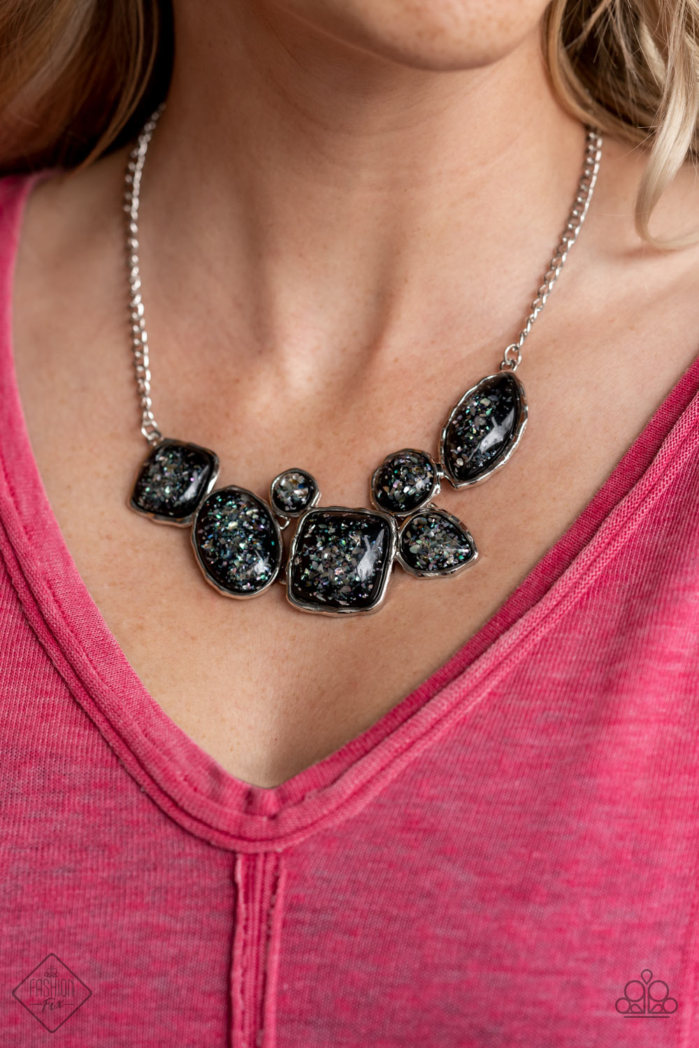 So Jelly Black Paparazzi Necklace Cashmere Pink Jewels 