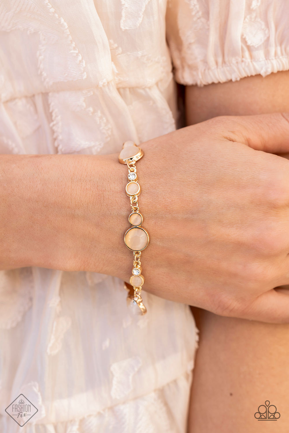 Storybook Beam Gold Paparazzi Bracelet Cashmere Pink Jewels