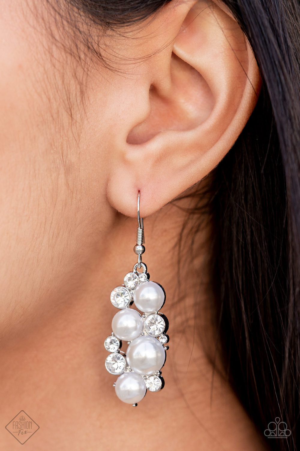 Fond of Baubles White Paparazzi Earring Cashmere Pink Jewels