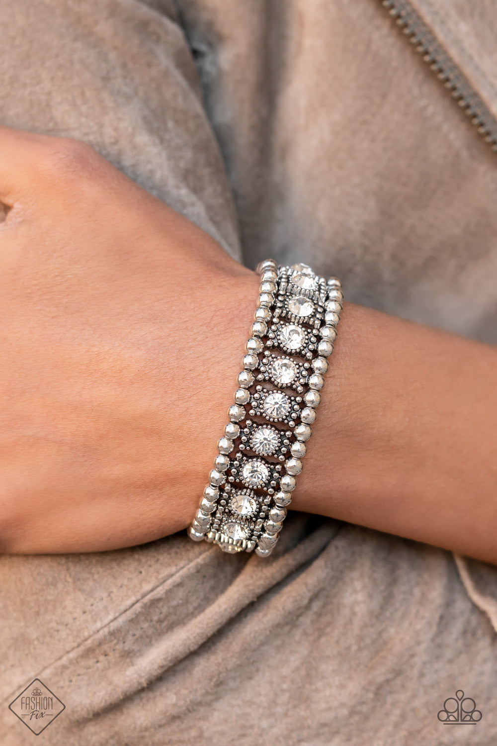 Ritzy Reboot White Paparazzi Bracelet Cashmere Pink Jewels