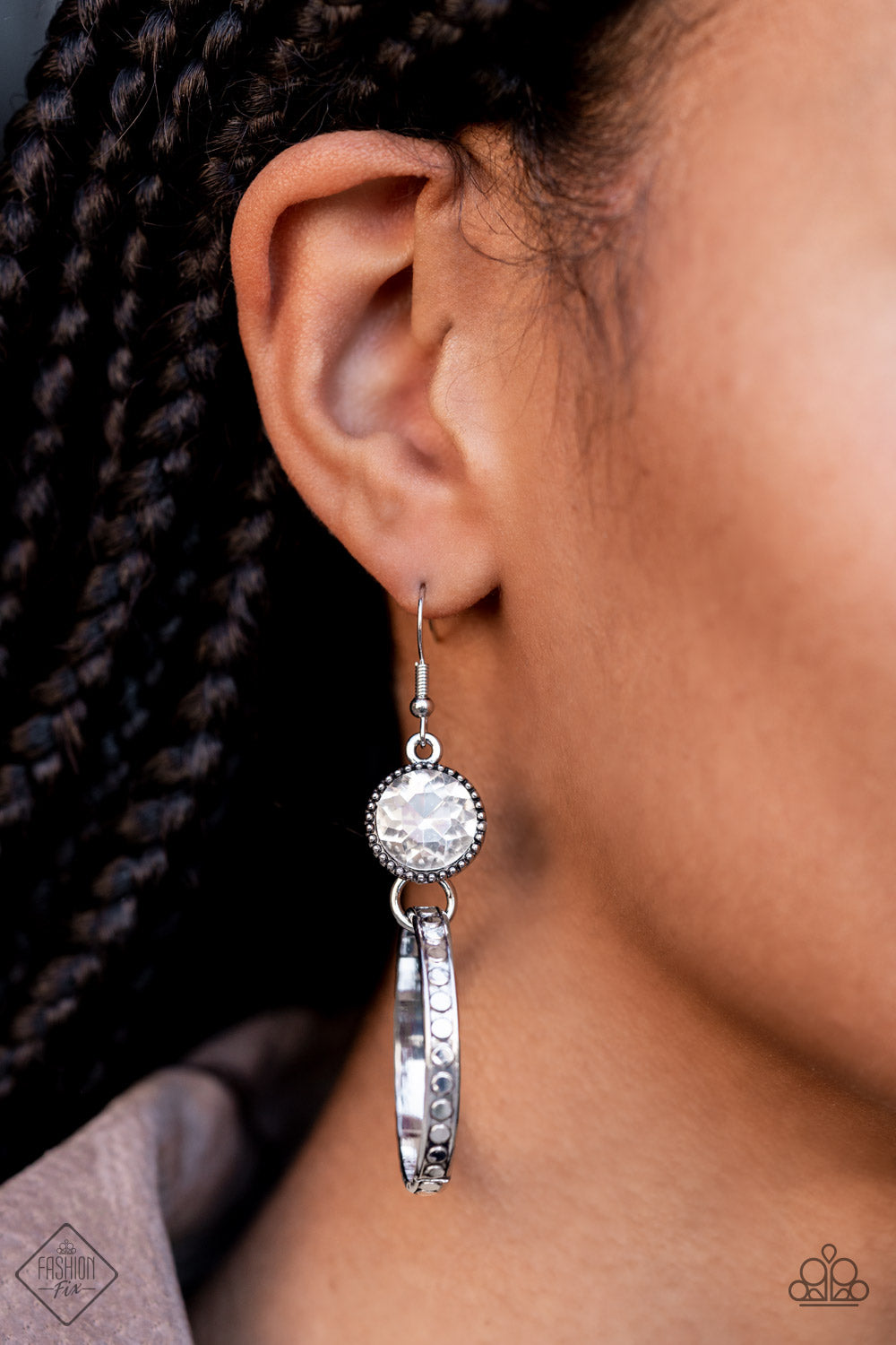 Standalone Sparkle White Paparazzi Earring Cashmere Pink Jewels