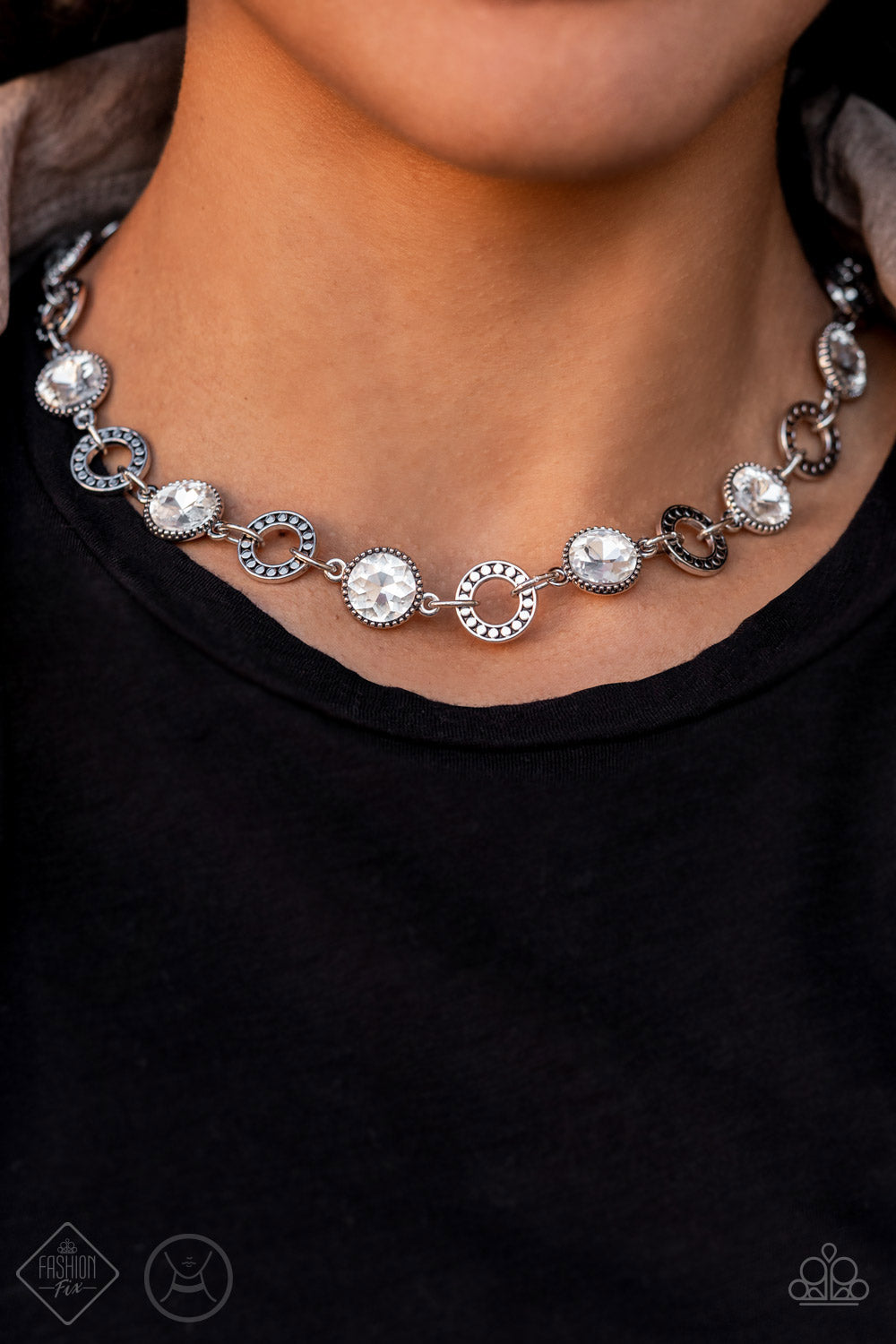 Rhinestone Rollout White Paparazzi Necklace Cashmere Pink Jewels