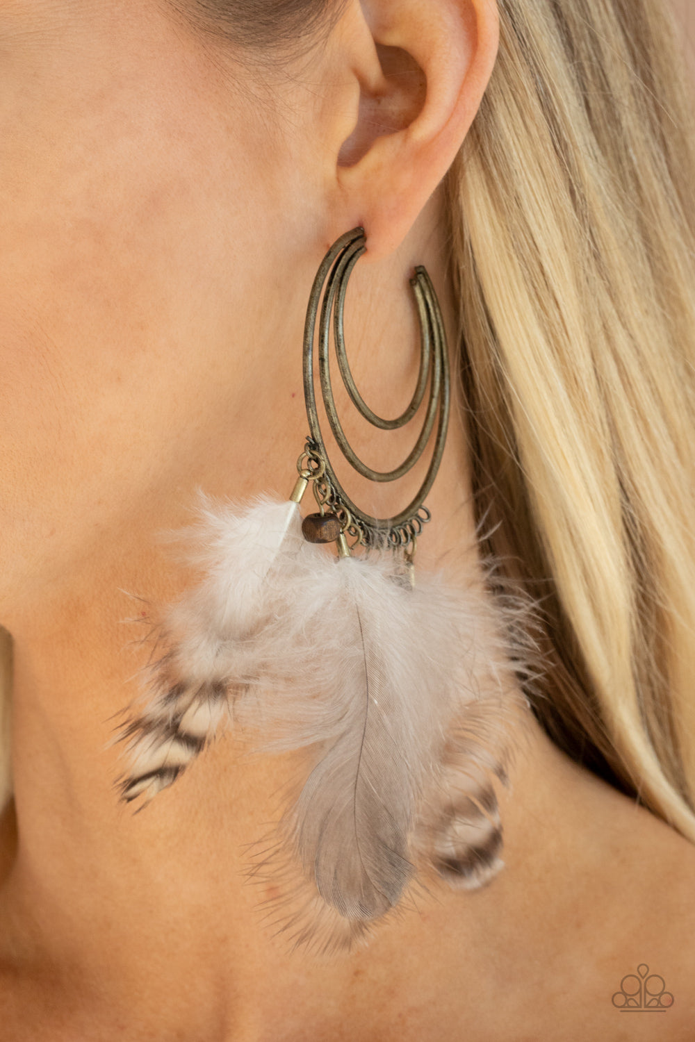 Freely Free Bird Brass Paparazzi Earring Cashmere Pink Jewels