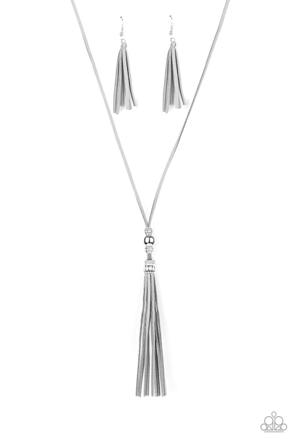 Hold My Tassel Silver Paparazzi Necklace Cashmere Pink Jewels
