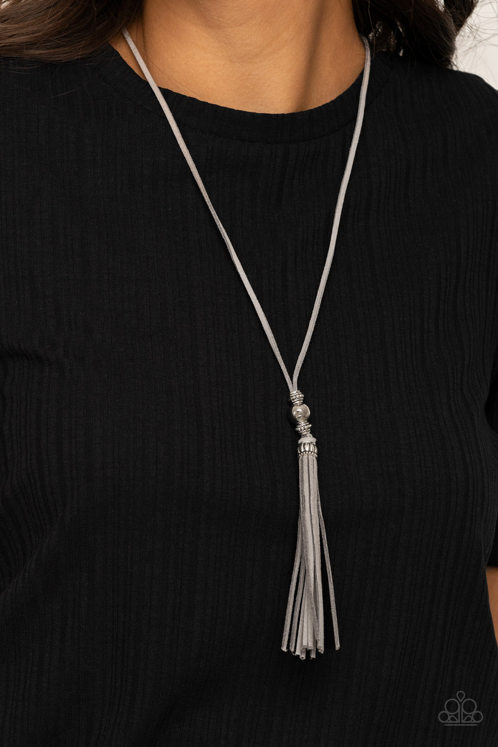 Hold My Tassel Silver Paparazzi Necklace Cashmere Pink Jewels