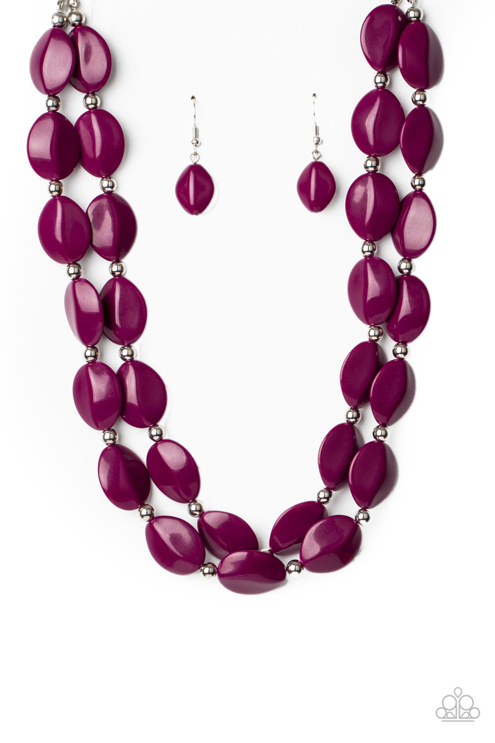 Two-Story Stunner Purple Necklace Cashmere Pink Jewels
