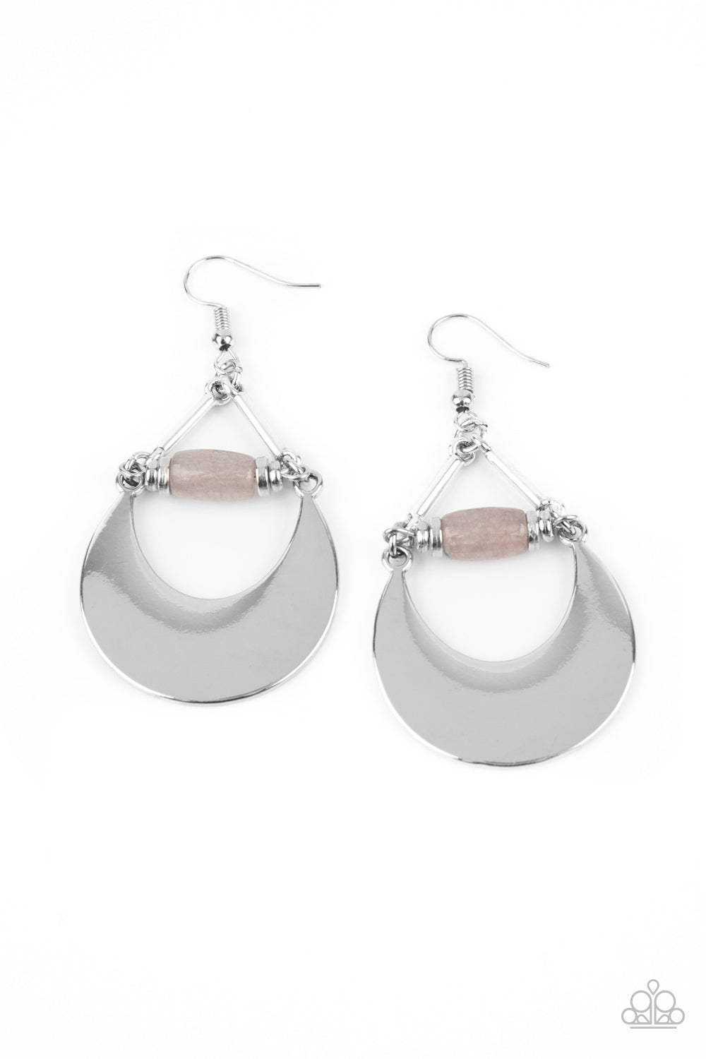 Mystical Moonbeams Silver Paparazzi Earring Cashmere Pink Jewels