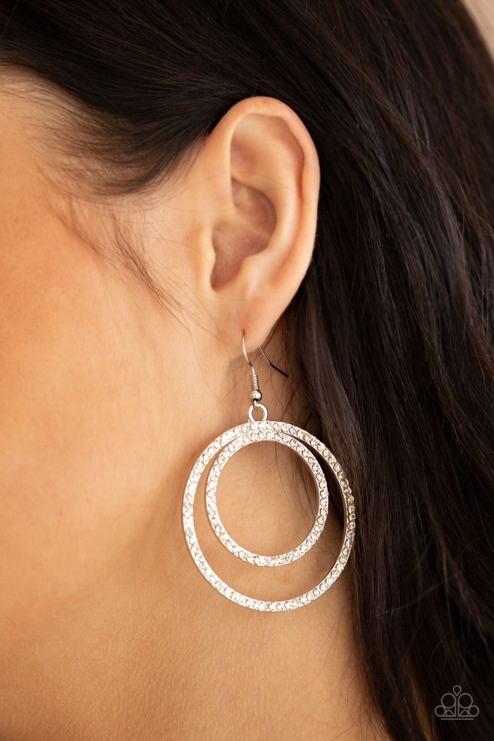 Radiating Refinement White Paparazzi Earring Cashmere Pink Jewels