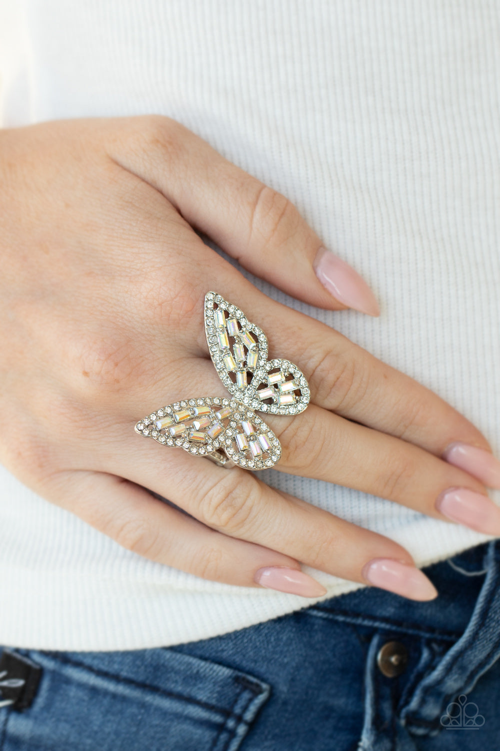 Flauntable Flutter Multi Paparazzi Ring Cashmere Pink Jewels Mar 2021 LOP