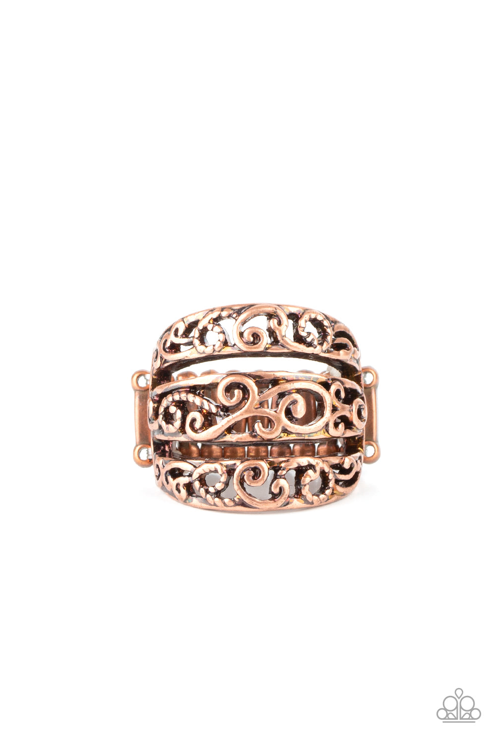 FRILLED To Be Here Copper Paparazzi Ring Cashmere Pink Jewels