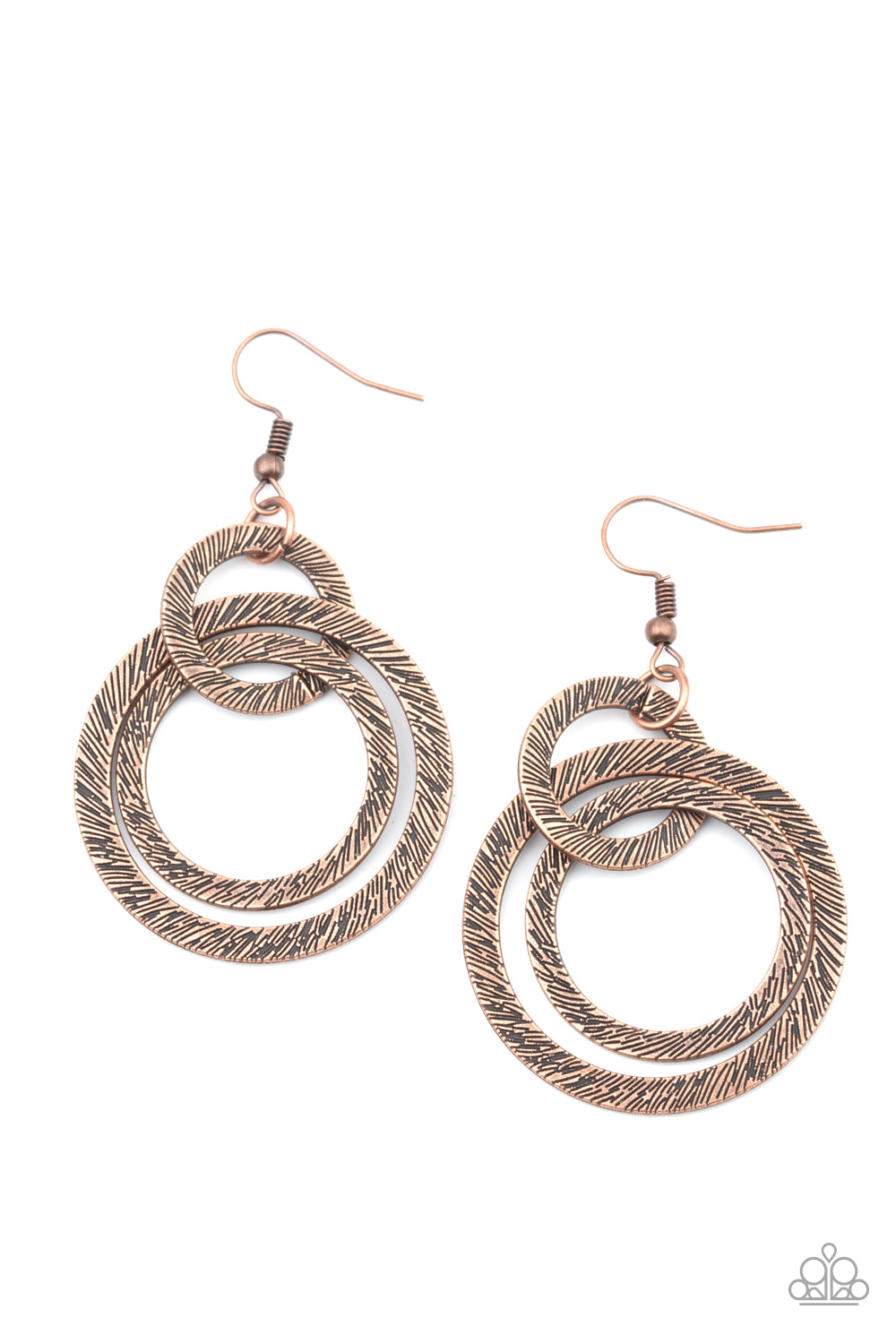 Distractingly Dizzy Copper Paparazzi Earring Cashmere Pink Jewels