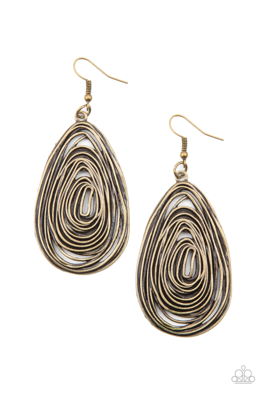 Rural Ripples Brass Paparazzi Earring Cashmere Pink Jewels