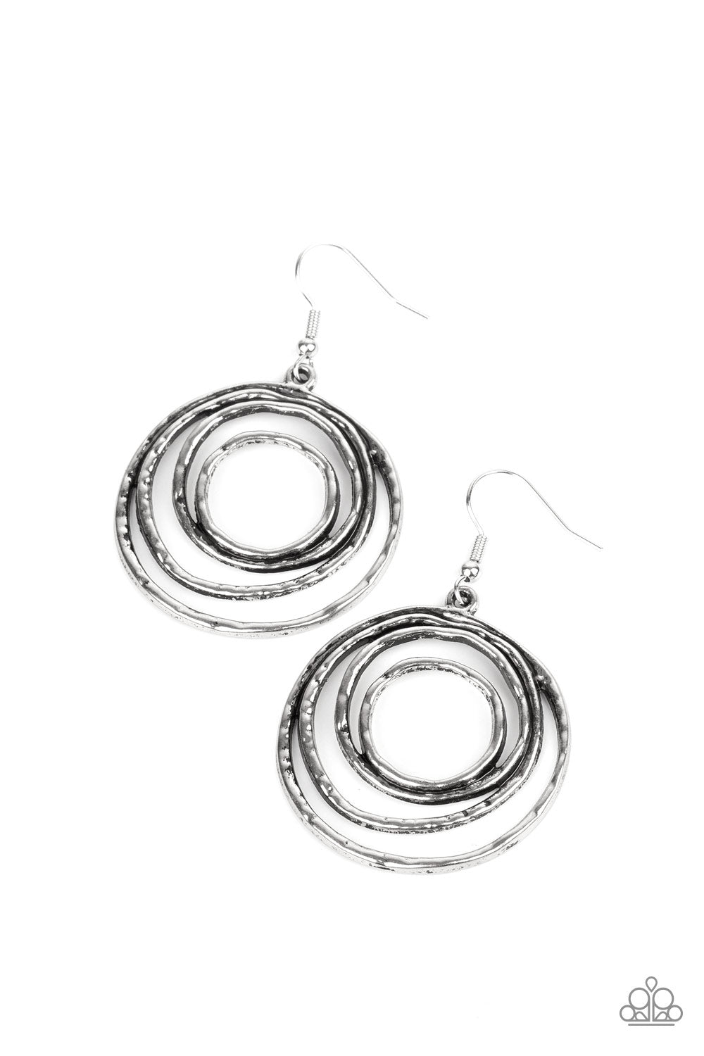 Spiraling Out of Control Silver Paparazzi Earring Cashmere Pink Jewels