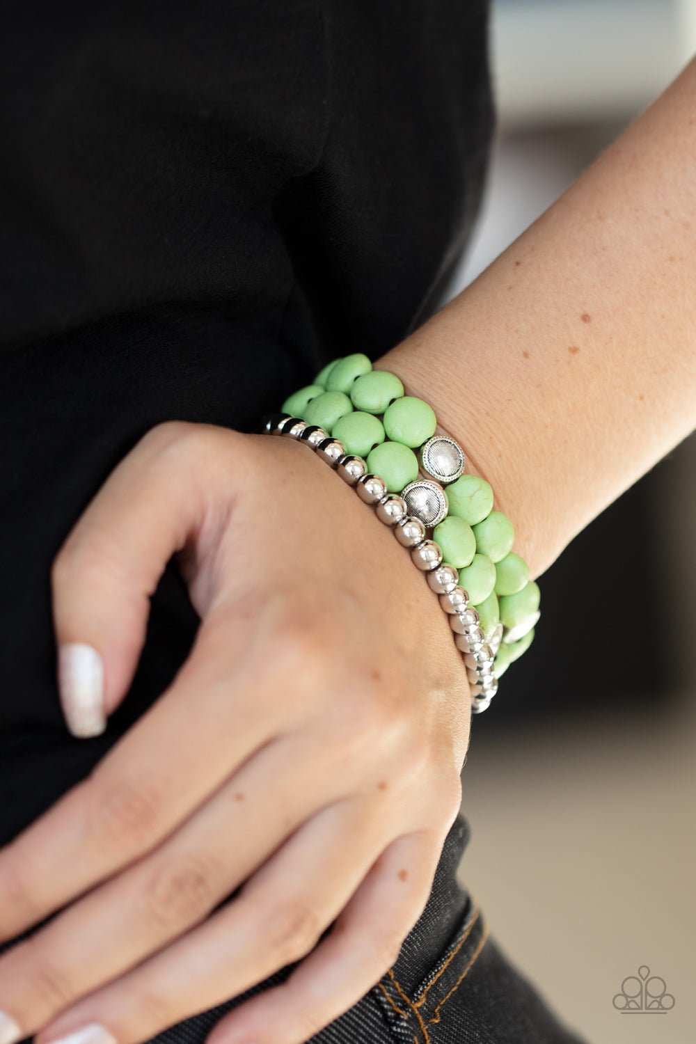 Desert Verbena Green Paparazzi Bracelet Cashmere Pink Jewels