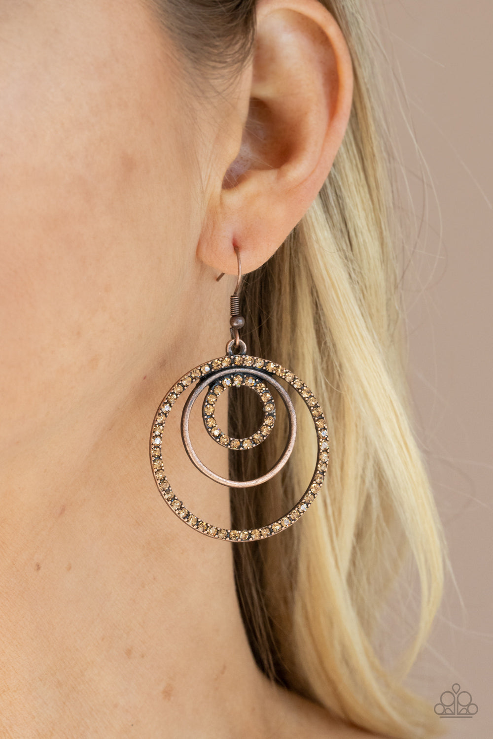 Bodaciously Bubbly Copper Paparazzi Earring Cashmere Pink Jewels
