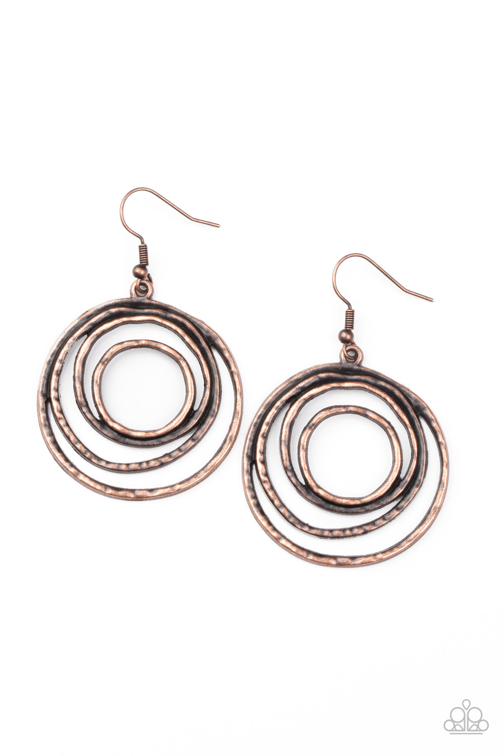 Spiraling Out of Control Copper Paparazzi Earring Cashmere Pink Jewels