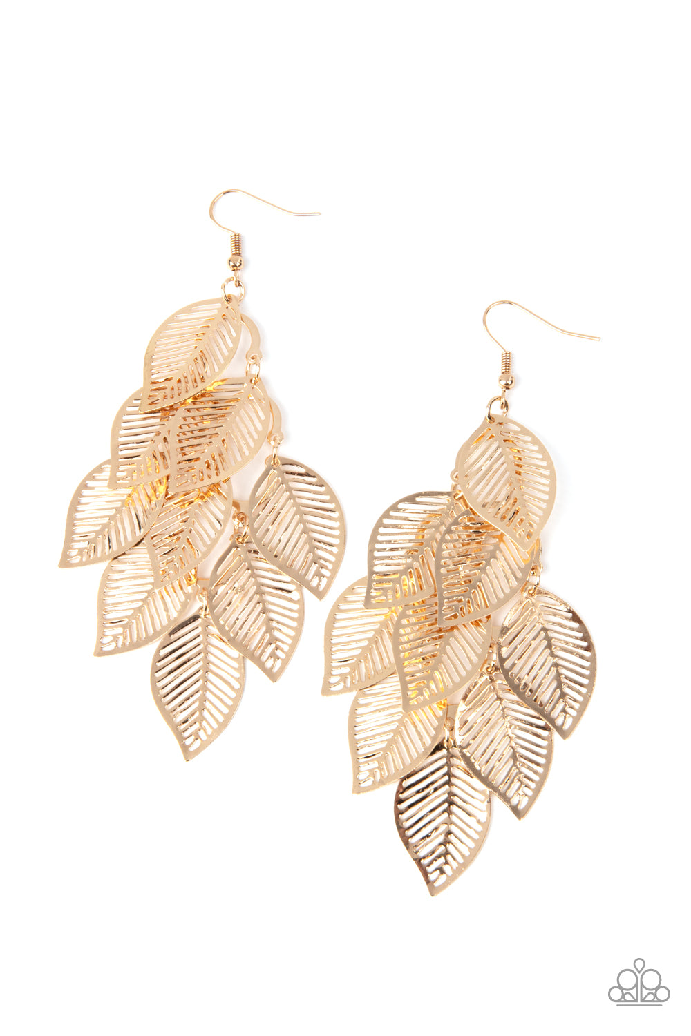 Limitlessly Leafy Gold Paparazzi Earring Cashmere Pink Jewels