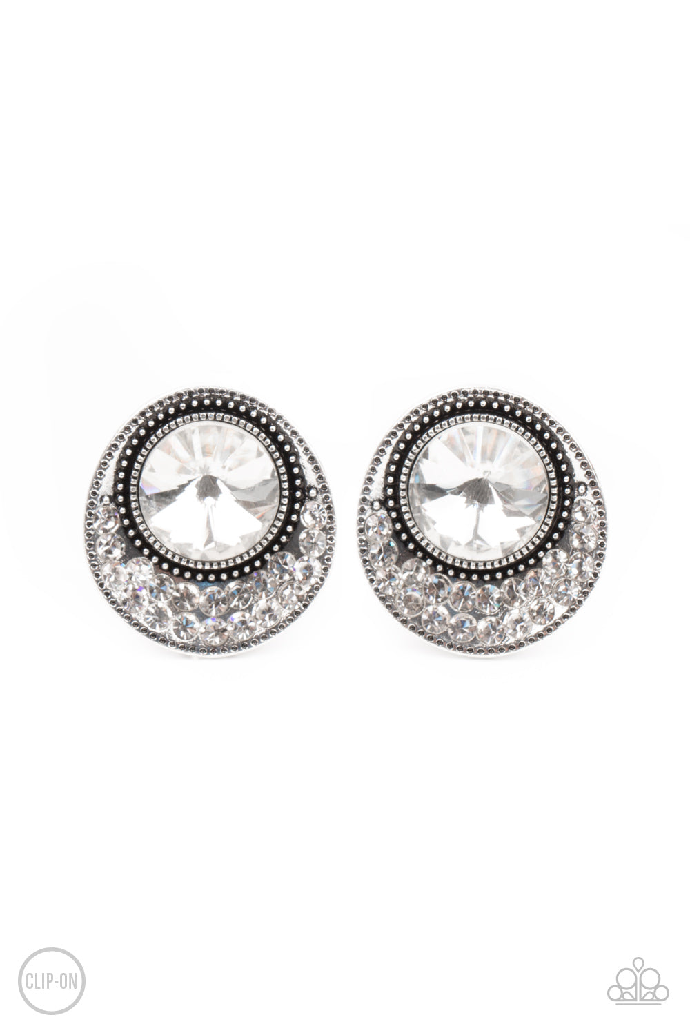 Off The RICHER-Scale Clip-on White Paparazzi Earrings Cashmere Pink Jewels