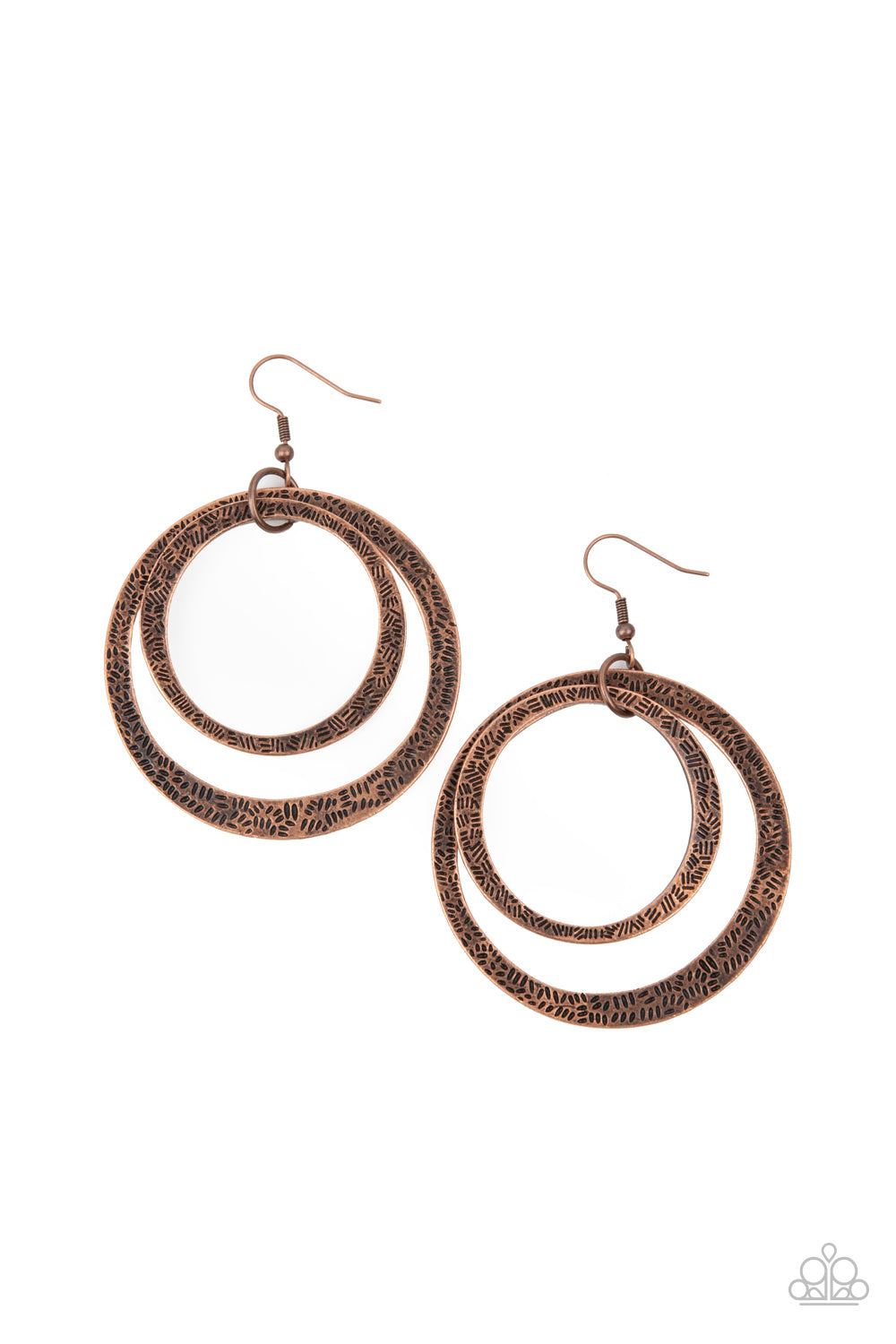 Rounded Out Copper Paparazzi Earring Cashmere Pink Jewels