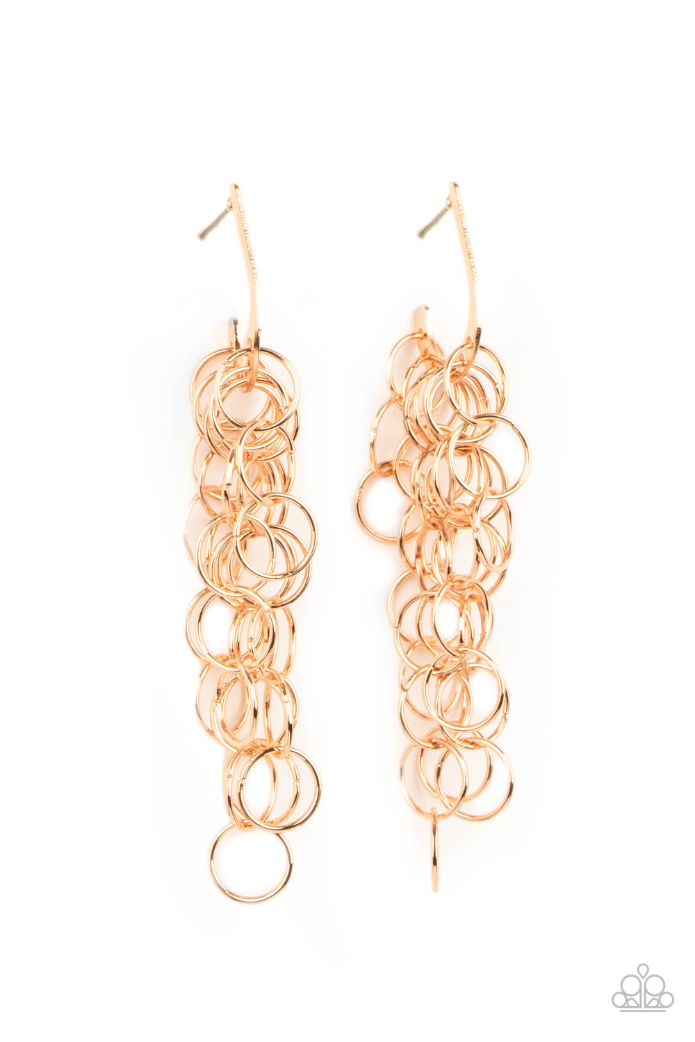 Long Live The Rebels Gold Paparazzi Earring Cashmere Pink Jewels