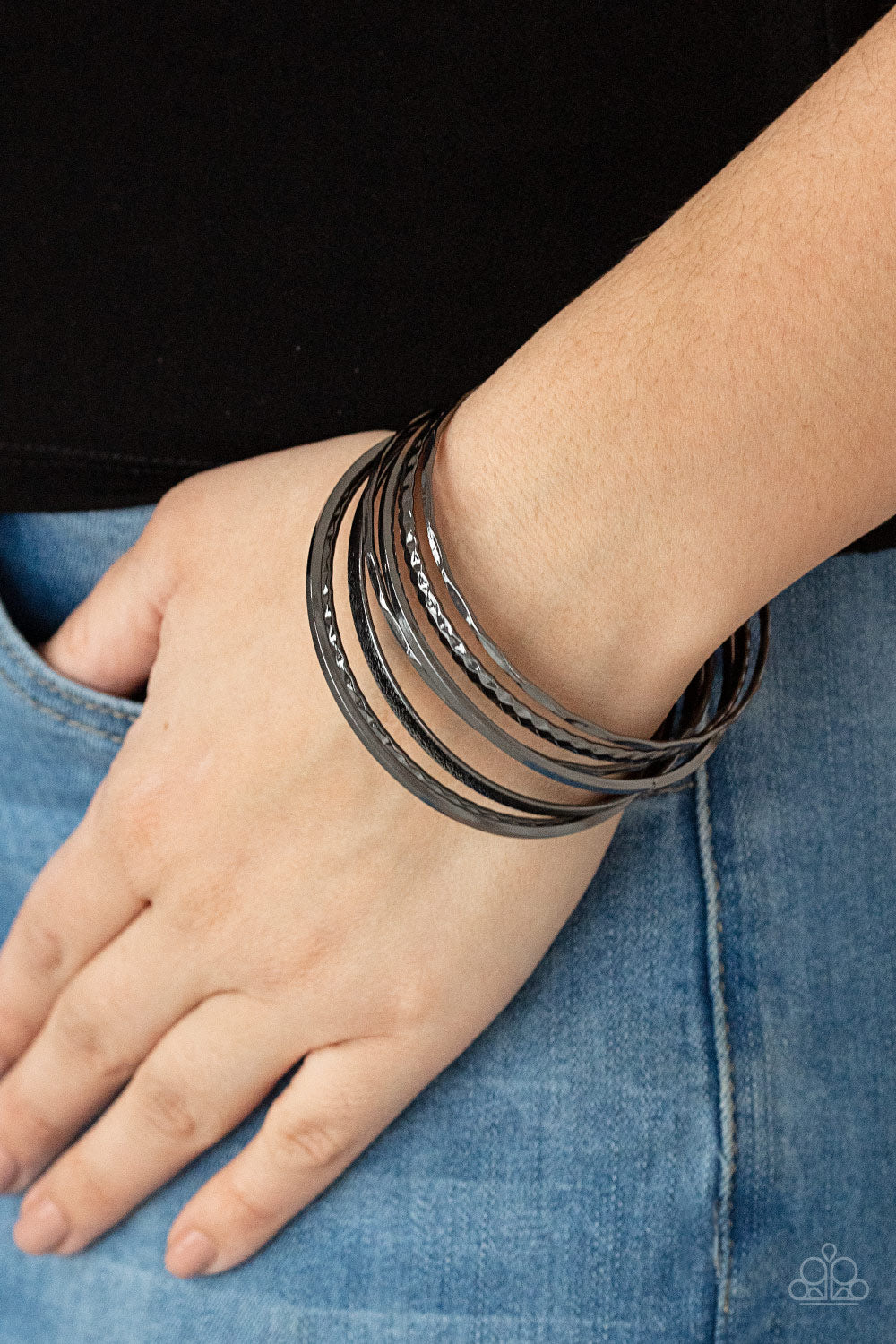 How Do You Stack Up? Black Paparazzi Bracelet Cashmere Pink Jewels