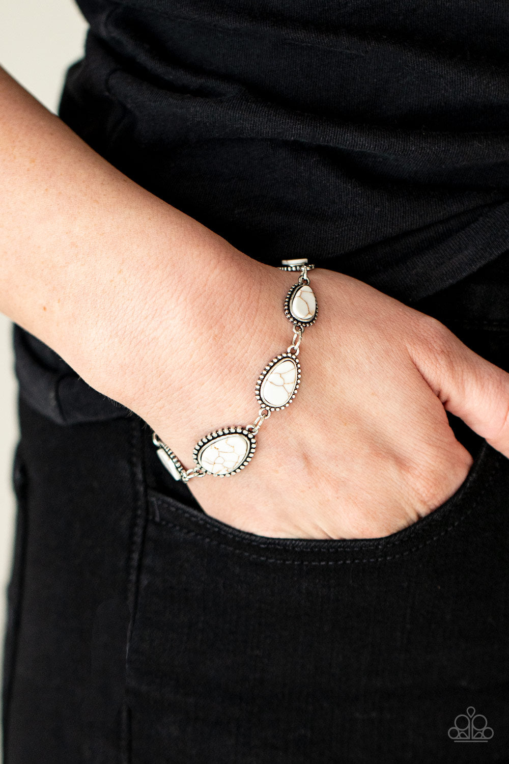 Elemental Exploration White Paparazzi Bracelet Cashmere Pink Jewels