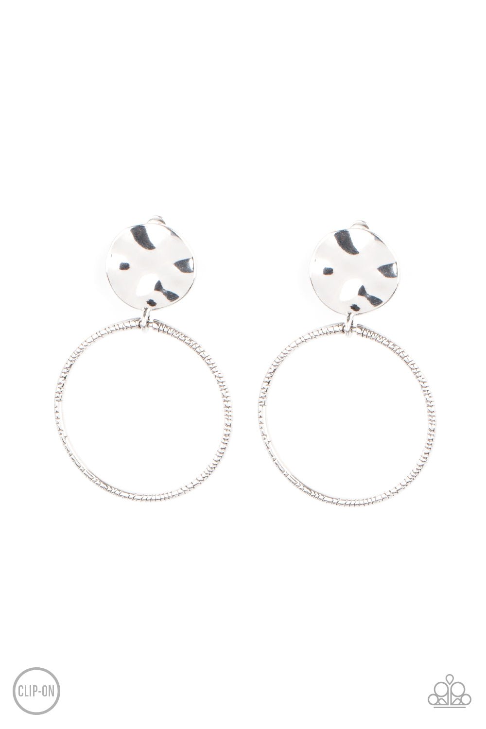 Undeniably Urban Silver Paparazzi Clip-On Earrings Cashmere Pink Jewels