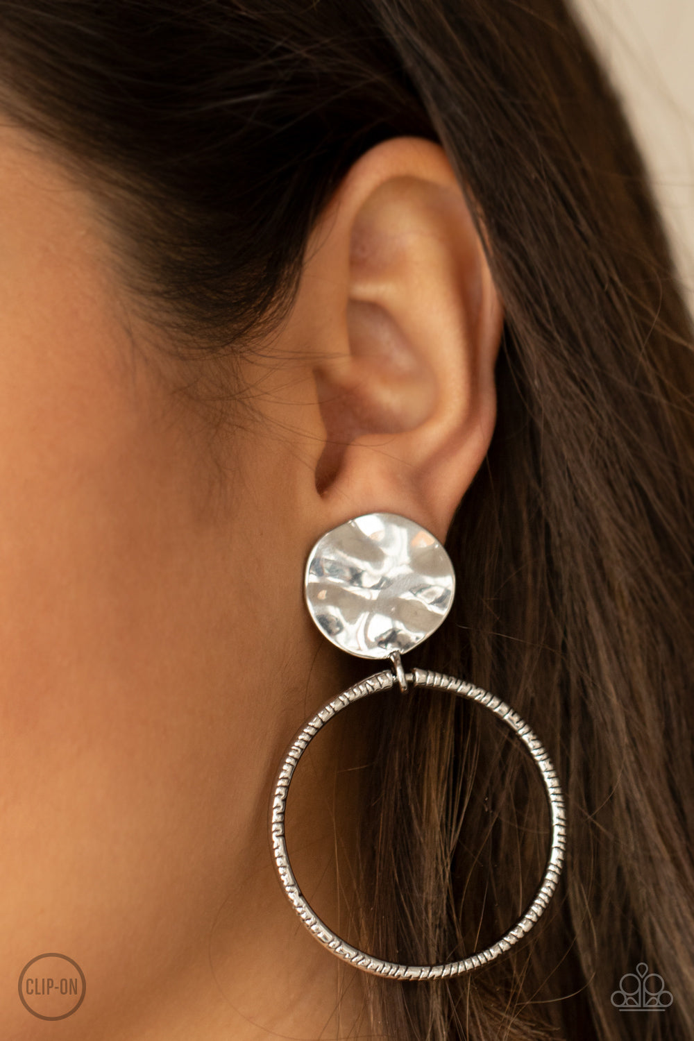 Undeniably Urban Silver Paparazzi Clip-On Earrings Cashmere Pink Jewels