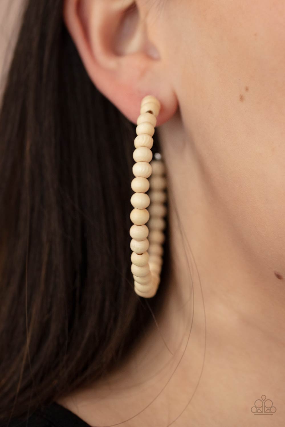 Should Have, Could Have, WOOD Have White Paparazzi Earrings Cashmere Pink Jewels