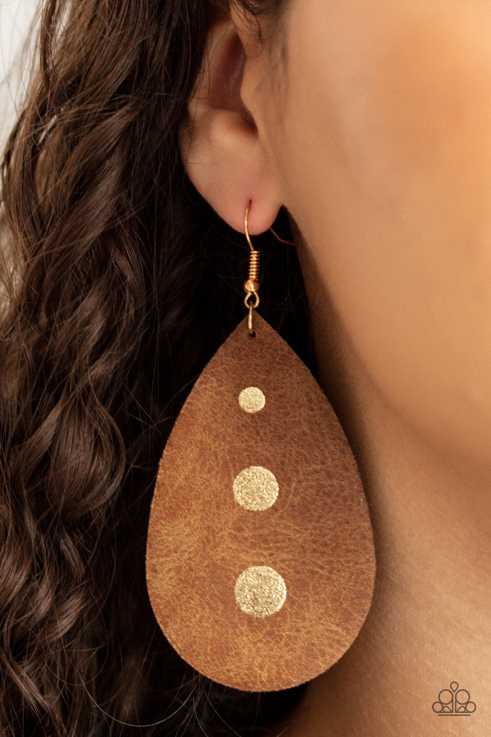 Rustic Torrent Gold Paparazzi Earring Cashmere Pink Jewels