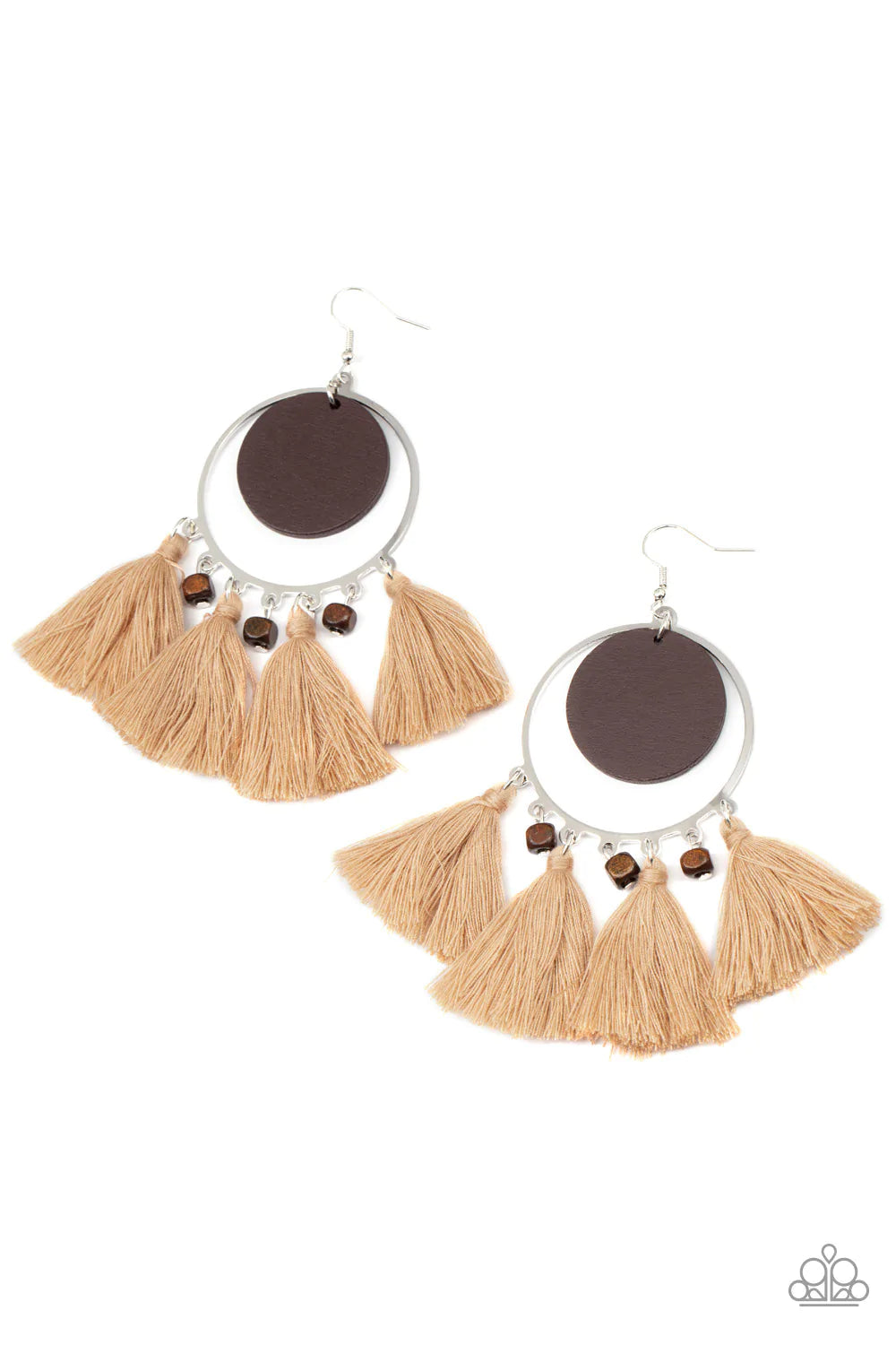 Yacht Bait Brown Paparazzi Earrings Cashmere Pink Jewels
