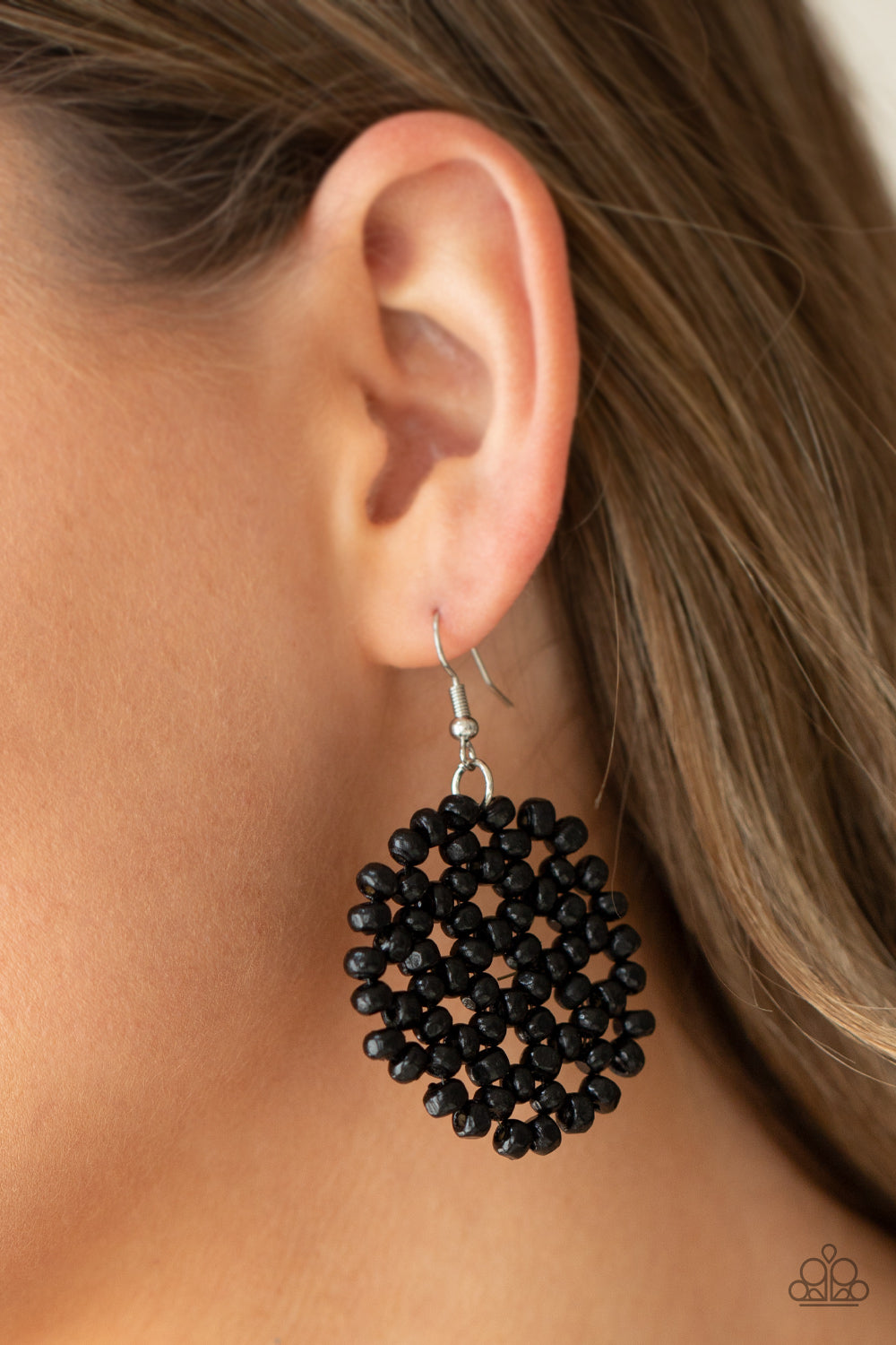 Summer Escapade Black Paparazzi Earring Cashmere Pink Jewels