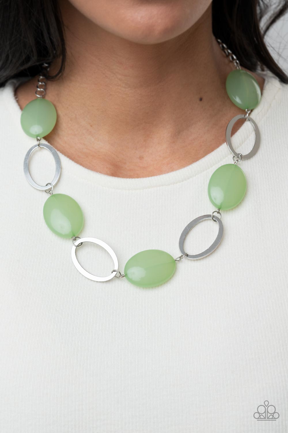 Beachside Boardwalk Green Paparazzi Necklace Cashmere Pink Jewels