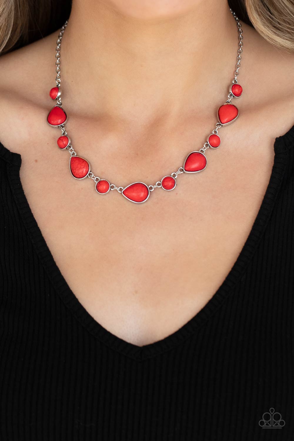 Heavenly Teardrops Red Paparazzi Necklace Cashmere Pink Jewels