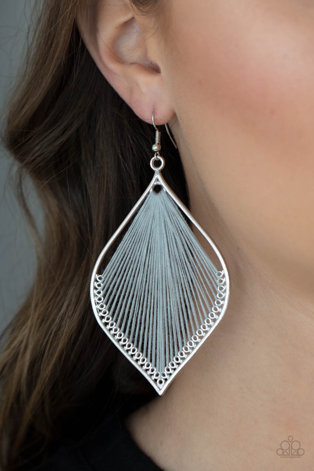String Theory Silver Paparazzi Earring Cashmere Pink Jewels