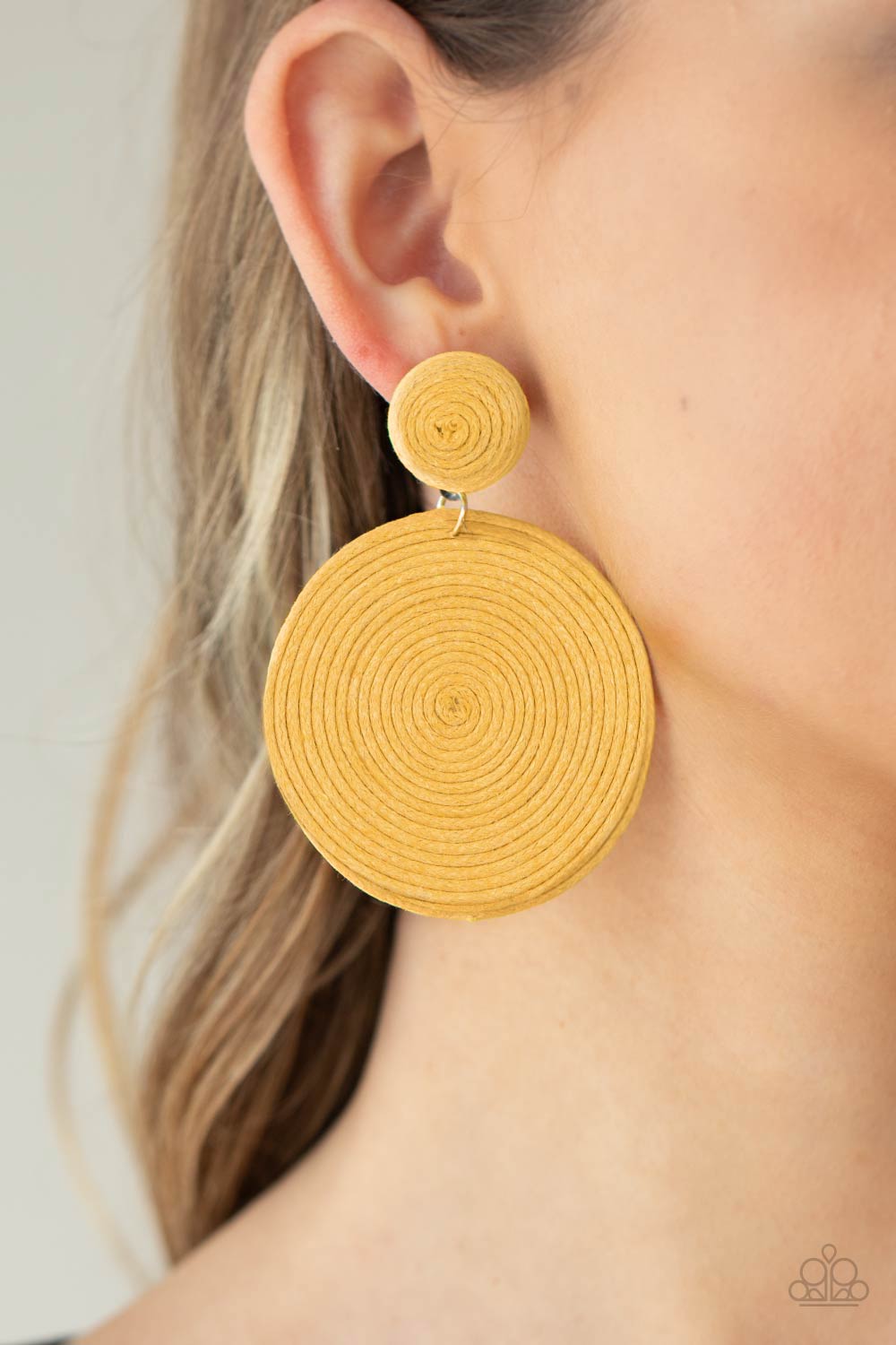 Circulate The Room Yellow Paparazzi Earrings Cashmere Pink Jewels