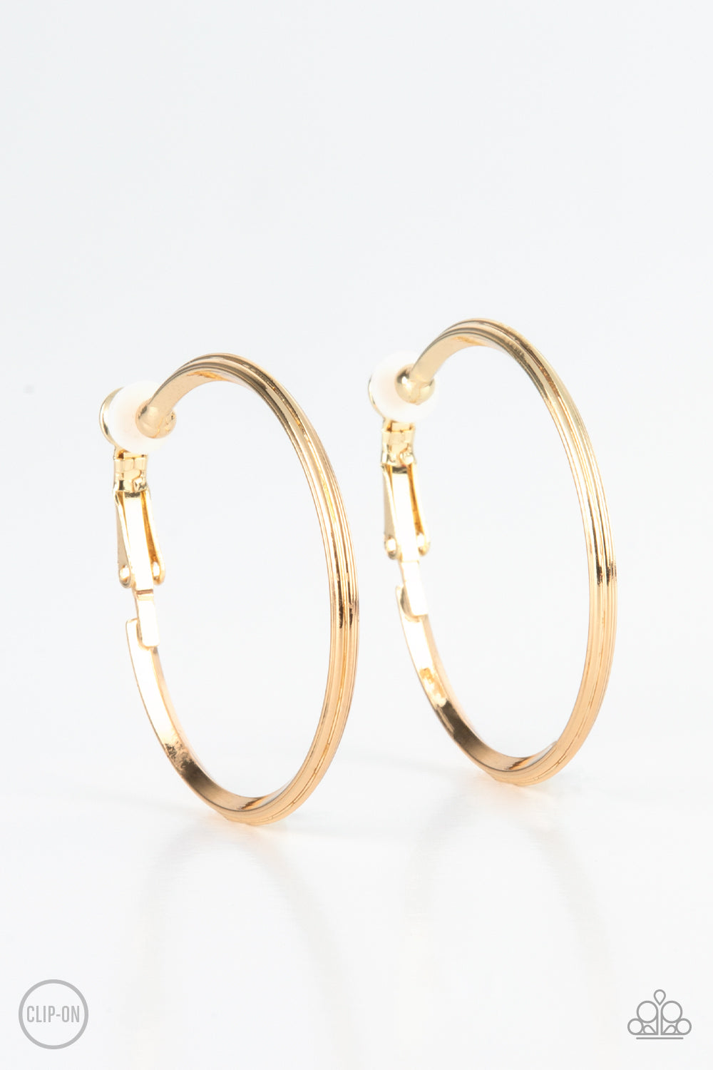 City Classic Gold Paparazzi Clip-On Earrings Cashmere Pink Jewels
