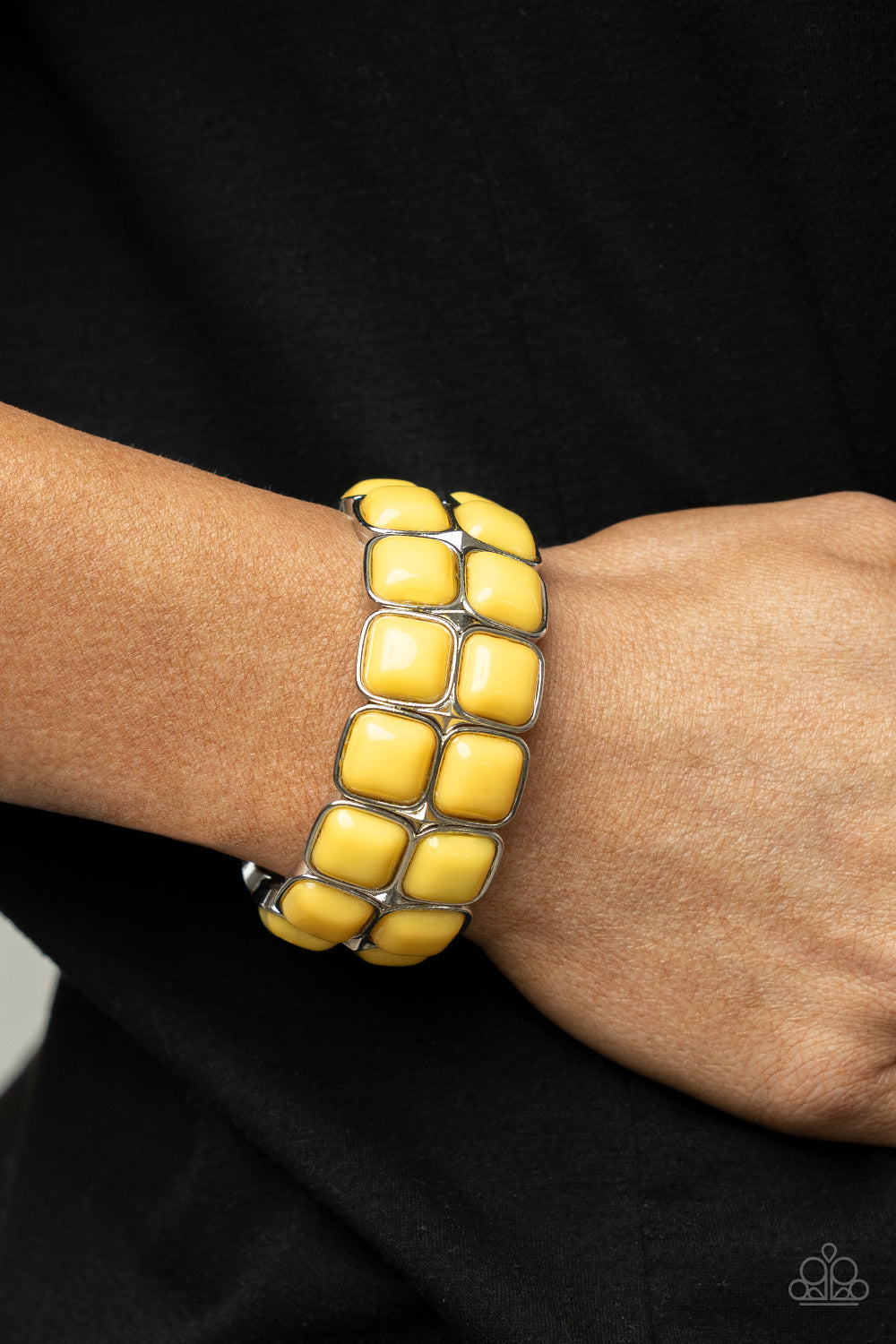 Double The DIVA-ttitude-Yellow Paparazzi Bracelet Cashmere Pink Jewels